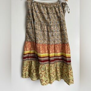 Lance Karesh Bohemian Patchwork Women Skirt 12 Floral maxi earthy nature cotton
